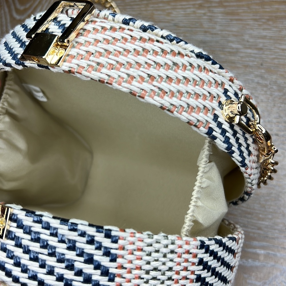 ALESSIA Bianchi Woven Circle Stripe Crossbody - Beige Multi - Picture 6 of 7